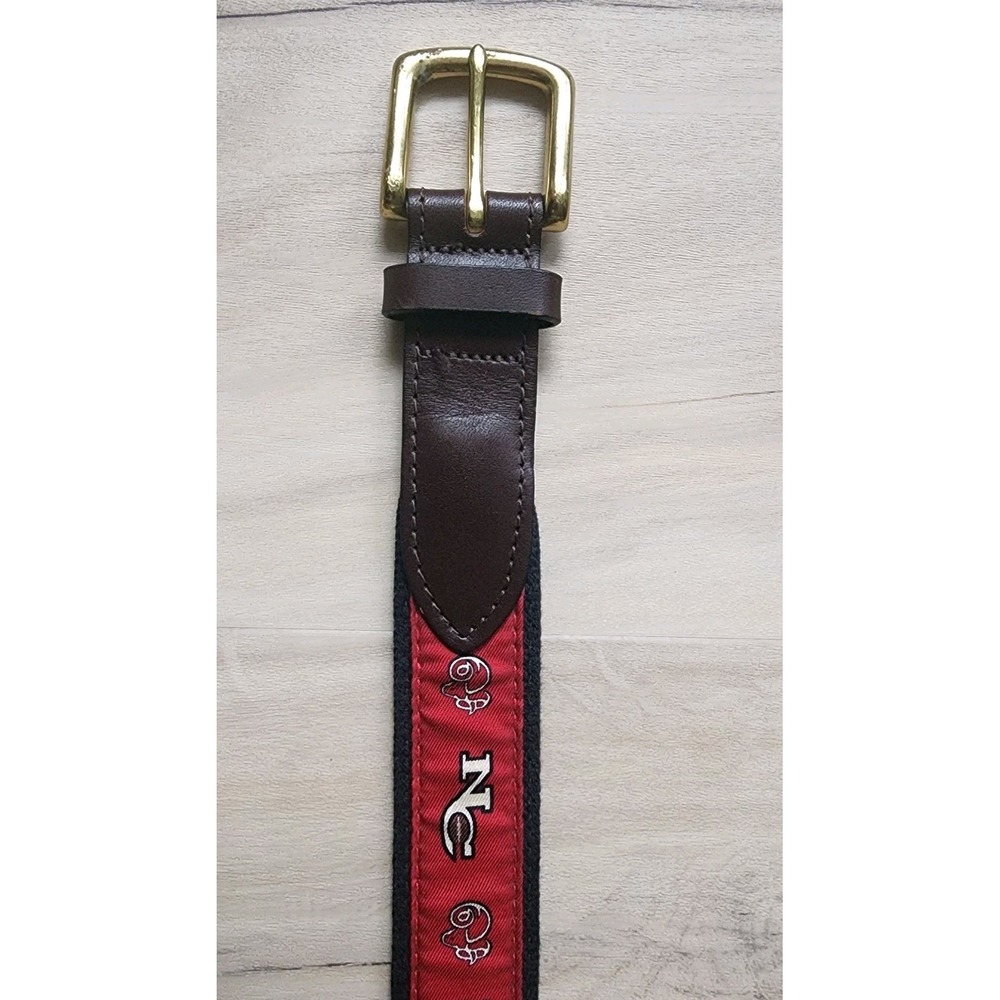 VINEYARD VINES BELT SIZE 30 NEW CANAAN FOOTBALL MENS LEATHER CANVAS HIGH SCHOOL - Picture 2 of 13